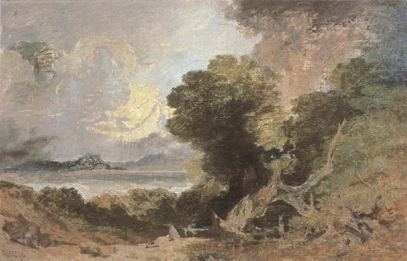 Joseph Mallord William Turner The tree at the edge of lake France oil painting art